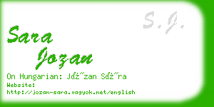 sara jozan business card